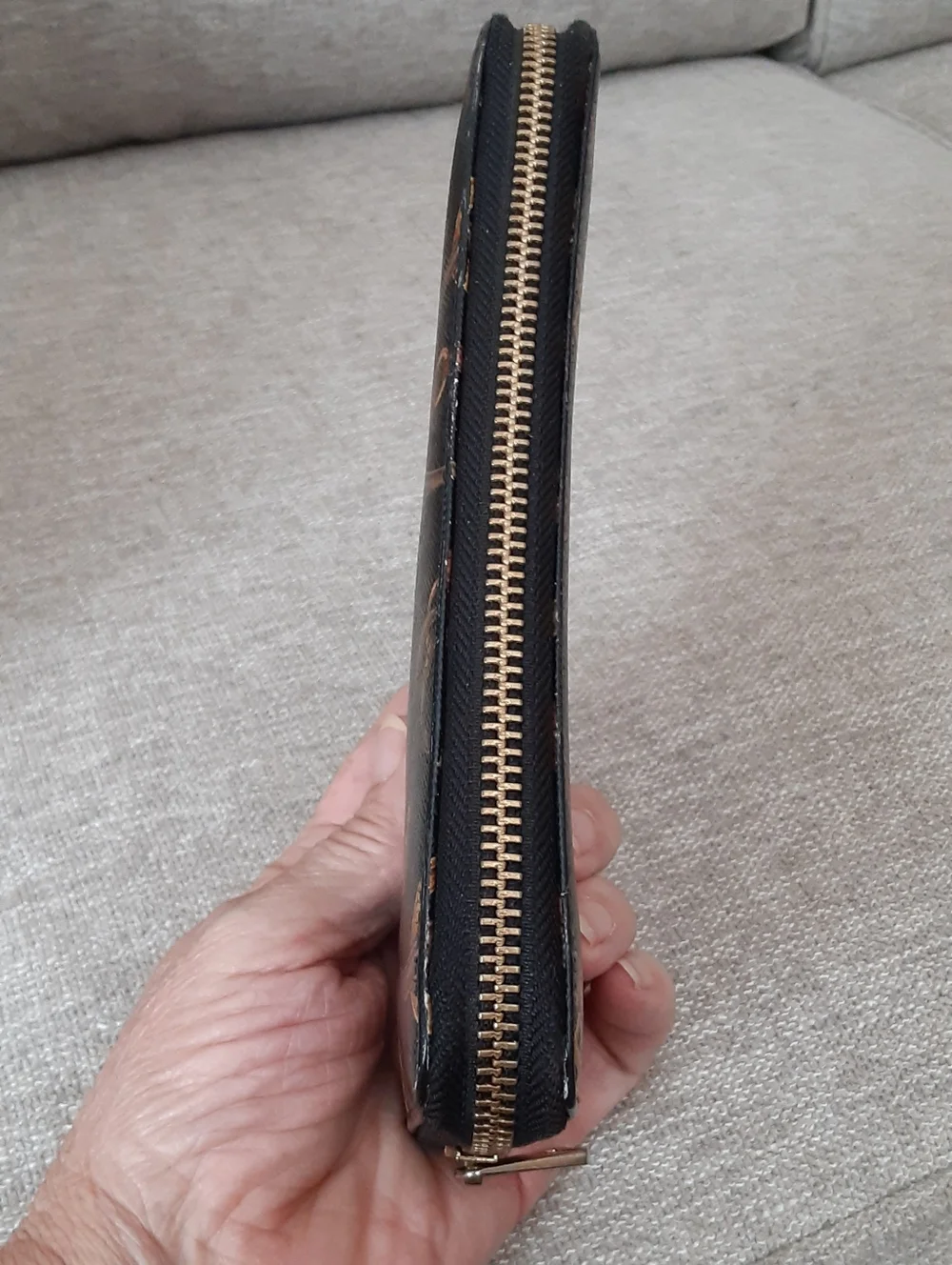 Lauren Ralph Lauren Black Printed Leather Wallet